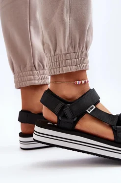 Damskie Lee Cooper Damskie Sandały Na Platformie LCW-24-05-2753 Czarne