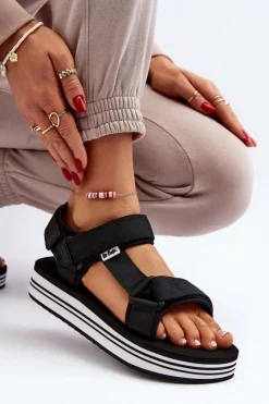 Damskie Lee Cooper Damskie Sandały Na Platformie LCW-24-05-2753 Czarne