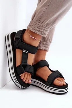 Damskie Lee Cooper Damskie Sandały Na Platformie LCW-24-05-2753 Czarne