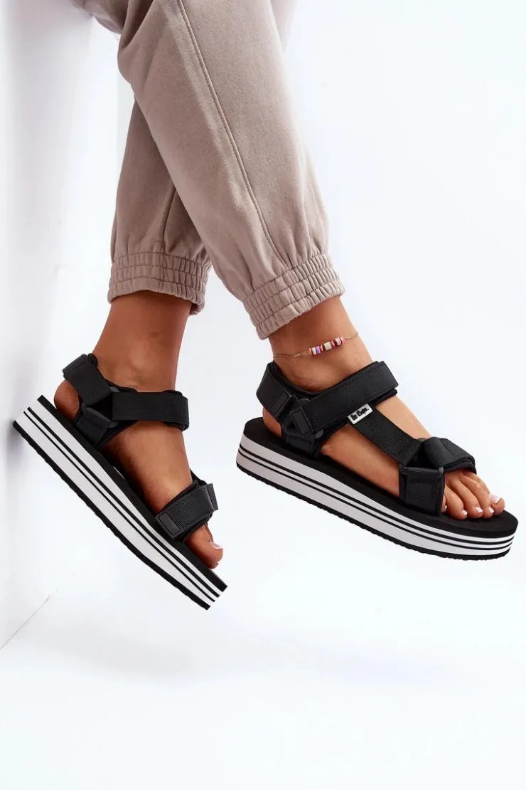 Damskie Lee Cooper Damskie Sandały Na Platformie LCW-24-05-2753 Czarne