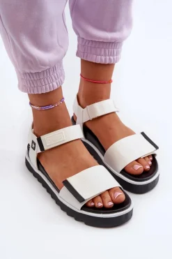 Best Big Star Shoes Damskie Sandały Na Platformie Big Star NN274777 Białe Biały