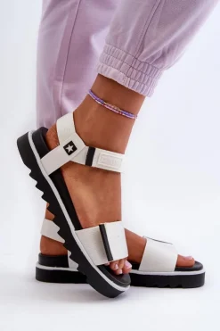 Best Big Star Shoes Damskie Sandały Na Platformie Big Star NN274777 Białe Biały