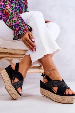 Damskie Boto Damskie Sandały Na Platformie Czarne Emmalee