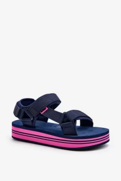 Hot Lee Cooper Damskie Sandały Na Platformie LCW-24-05-2754L Granatowe Niebieski