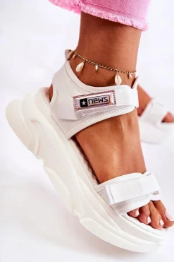 Damskie Evento Damskie Sandały Na Platformie Białe Terrina