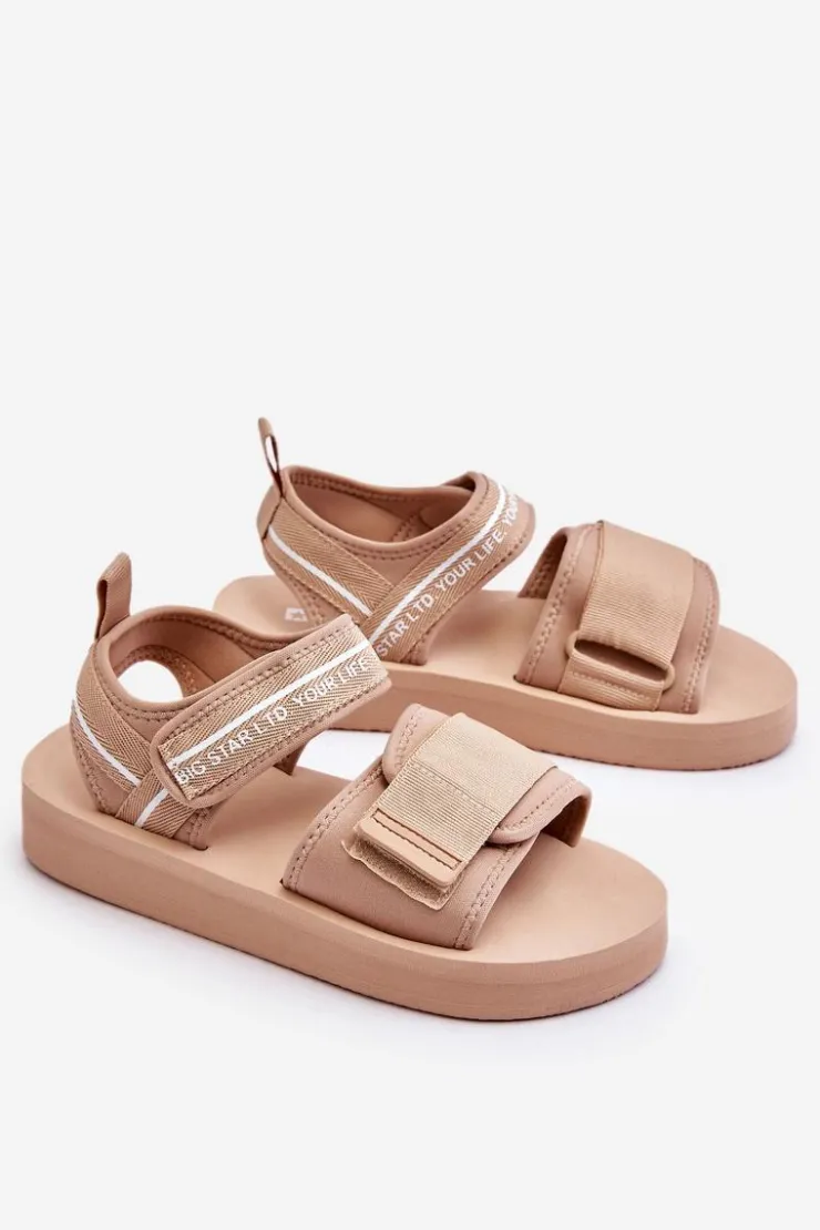 Best Big Star Shoes Damskie Sandały Na Rzepy Big Star LL274787 Beżowe