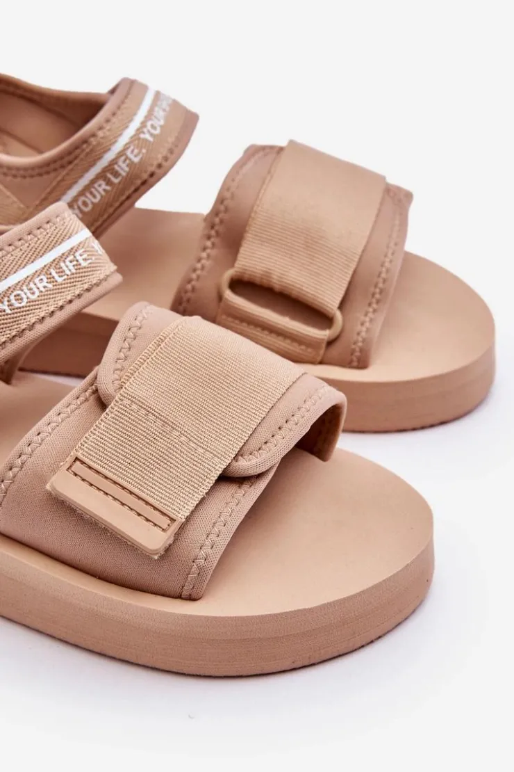 Best Big Star Shoes Damskie Sandały Na Rzepy Big Star LL274787 Beżowe