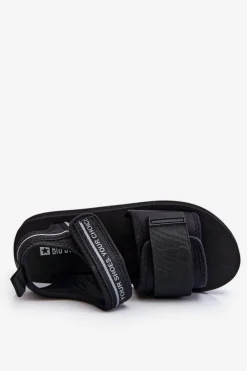 Big Star Shoes Sandały Big Star|Sandały Płaskie*Damskie Sandały Na Rzepy Big Star LL274784 Czarne Czarny