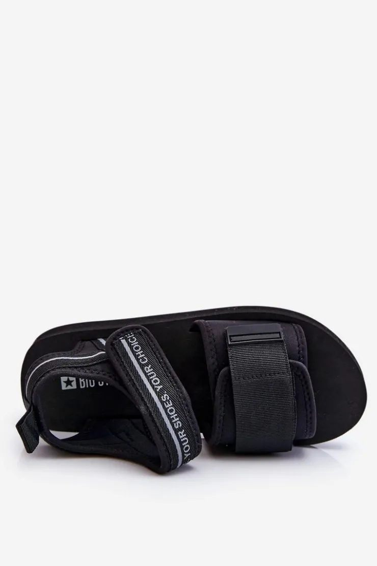 Big Star Shoes Sandały Big Star|Sandały Płaskie*Damskie Sandały Na Rzepy Big Star LL274784 Czarne Czarny