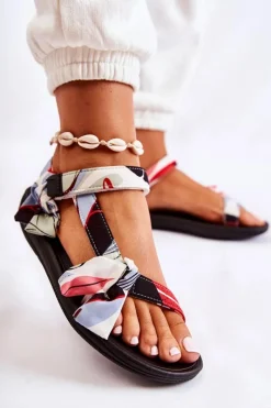 Damskie Boto Damskie Sandały Na Rzepy Czerwone Caprisa