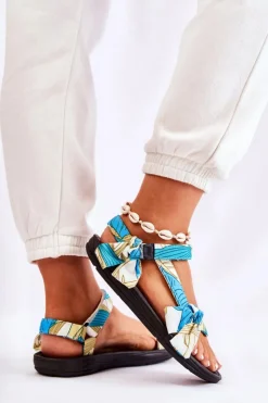 Boto Sandały Płaskie*Damskie Sandały Na Rzepy Zielone Caprisa