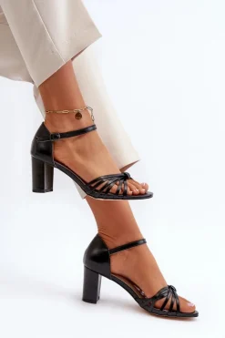 Damskie Evento Damskie Sandały Na Słupku Czarne Pyrrette