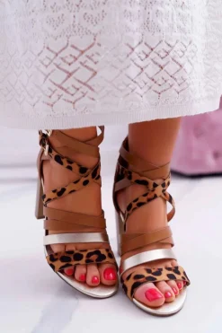 Clearance Boto Damskie Sandały Na Słupku Eleganckie Z Paskami Villey