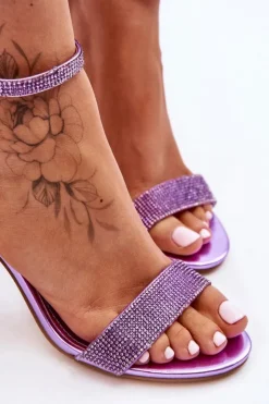 Discount Boto Damskie Sandały Na Szpilce Z Dżetami Fioletowe Perfecto Fioletowy