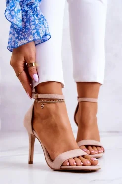 Damskie Buty damskie Vinceza Damskie Sandały Na Szpilce Zamszowe Beżowe Massimo