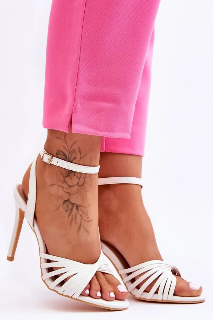 Outlet Boto Damskie Sandały Na Szpilce Białe My Darling