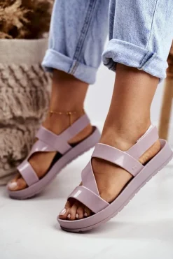 ZAXY Sandały Gumowe|Sandały Płaskie*Damskie Sandały Pachnące Gumowe Beżowe DD285066