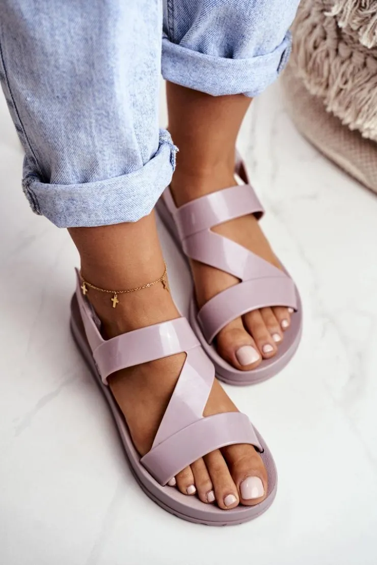 ZAXY Sandały Gumowe|Sandały Płaskie*Damskie Sandały Pachnące Gumowe Beżowe DD285066