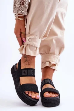 Damskie Big Star Shoes Damskie Sandały Wsuwane Big Star LL274856 Czarne