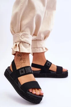 Damskie Big Star Shoes Damskie Sandały Wsuwane Big Star LL274856 Czarne