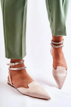 Damskie Boto Damskie Sandały Z Noskiem W Szpic Beżowe Amisha