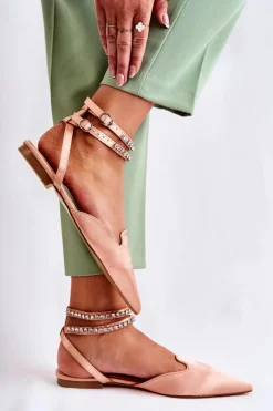 Boto Damskie Sandały Z Noskiem W Szpic Różowe Amisha