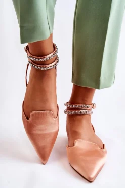 Boto Damskie Sandały Z Noskiem W Szpic Różowe Amisha