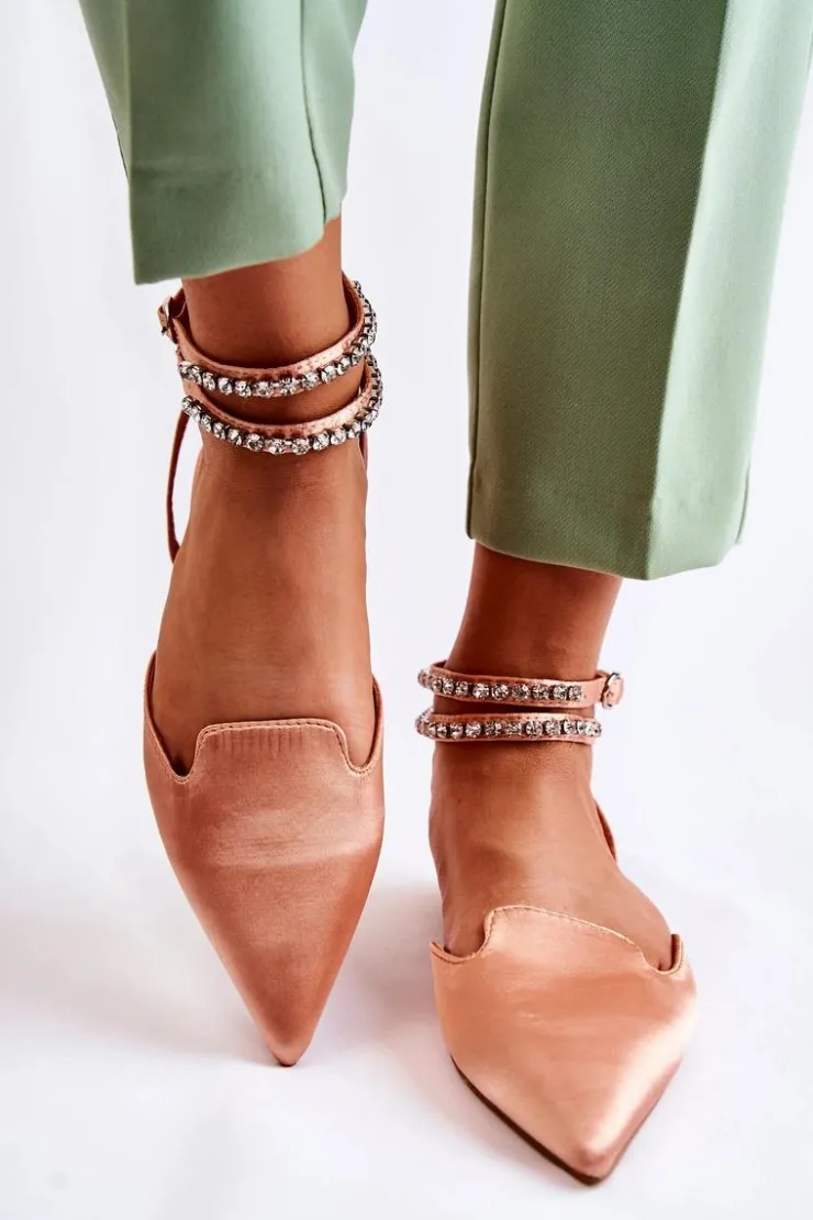 Boto Damskie Sandały Z Noskiem W Szpic Różowe Amisha