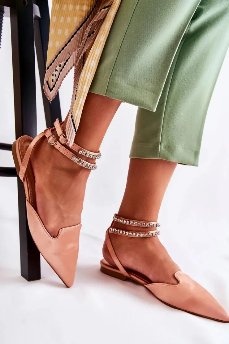 Boto Damskie Sandały Z Noskiem W Szpic Różowe Amisha