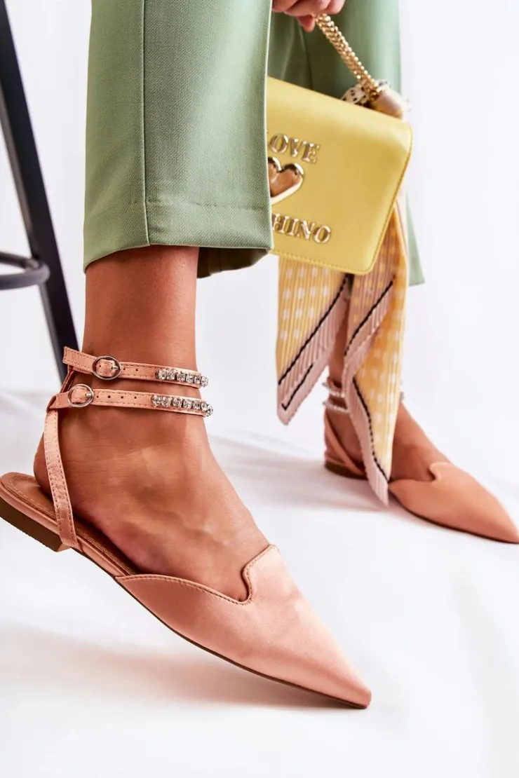 Boto Damskie Sandały Z Noskiem W Szpic Różowe Amisha