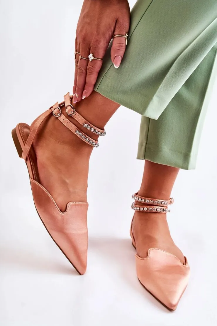 Boto Damskie Sandały Z Noskiem W Szpic Różowe Amisha