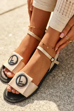 Damskie Damskie buty S.Barski Damskie Sandały Z Ozdobą S.Barski KV27-045 Złote