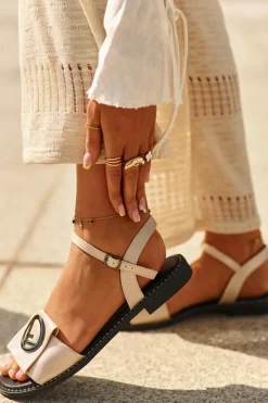 Damskie Damskie buty S.Barski Damskie Sandały Z Ozdobą S.Barski KV27-045 Złote