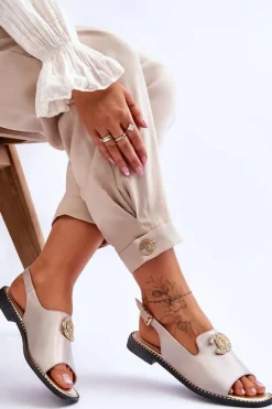 Damskie Damskie buty S.Barski Damskie Sandały Z Ozdobą S.Barski KV-2775-49 Różowo-Złote