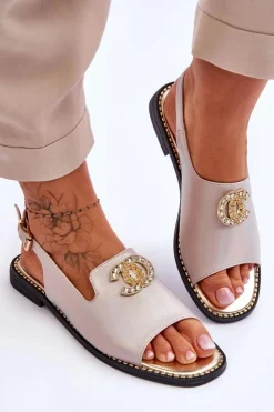 Damskie Damskie buty S.Barski Damskie Sandały Z Ozdobą S.Barski KV-2775-49 Różowo-Złote