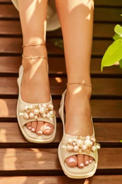 Best Damskie buty S.Barski Damskie Sandały Z Ozdobami S.Barski KV27-004 Beżowe Beżowy