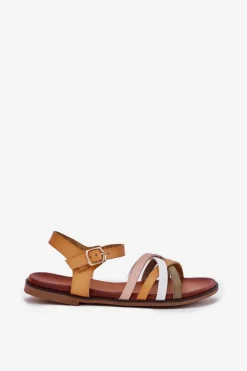 Buty Sergio Leone Damskie Sandały Z Przeplatającymi Się Paskami Sergio Leone SK090H Żółte Żółty