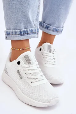 Sale Big Star Shoes Damskie Siateczkowe Buty Sportowe Memory Foam System Big Star LL274664 Białe