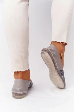 Maciejka Baleriny Skórzane|Baleriny Klasyczne*Damskie Skórzane Baleriny 01930-86 Popielate