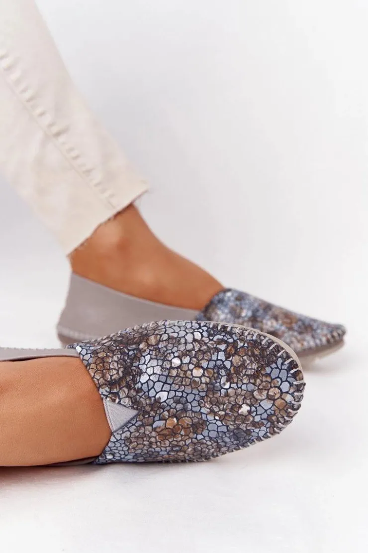 Maciejka Baleriny Skórzane|Baleriny Klasyczne*Damskie Skórzane Baleriny 01930-86 Popielate