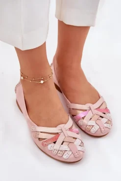 Maciejka Baleriny Skórzane|Baleriny Klasyczne*Damskie Skórzane Baleriny 01358-51 Różowe