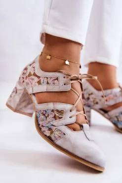 Best Maciejka Damskie Skórzane Botki 05328-04 Beżowe