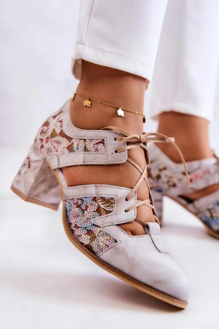 Best Maciejka Damskie Skórzane Botki 05328-04 Beżowe