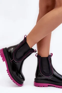 Maciejka Botki Maciejka|Botki Skórzane*Damskie Skórzane Botki Sztyblety 06199 Czarne