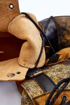 Damskie Maciejka Damskie Skórzane Botki Trzewiki 05077-07 Żółto-Czarne