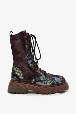 Online Maciejka Damskie Skórzane Botki Workery 06203-39 Multikolor Wielokolorowy