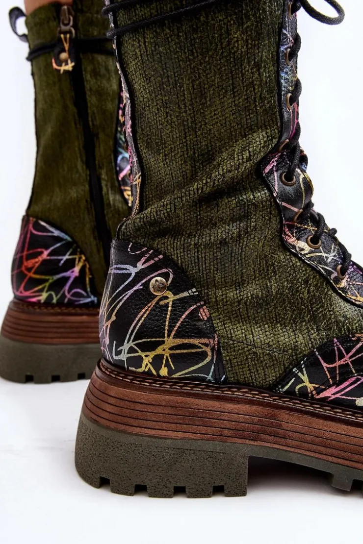 Best Maciejka Damskie Skórzane Botki Workery 06203-09 Multikolor