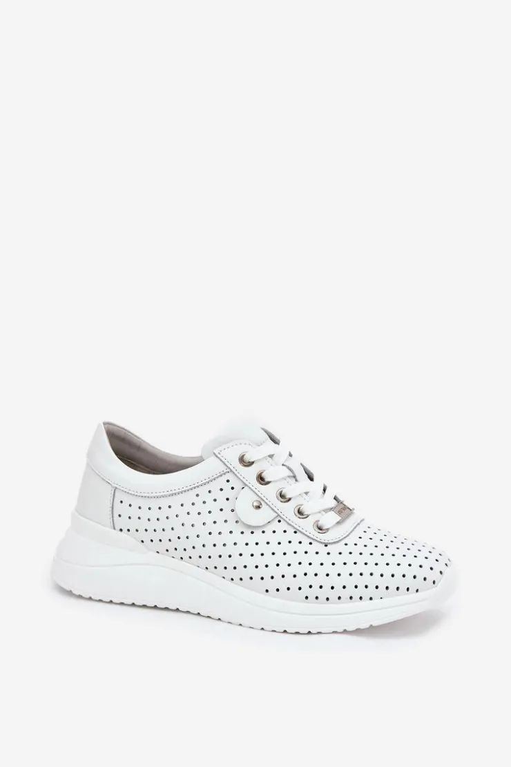 Hot Buty damskie Vinceza Damskie Skórzane Buty Sportowe Vinceza 79532 Białe