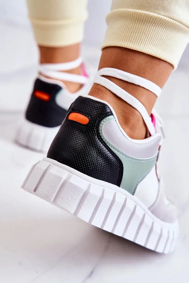 Best Boto Damskie Skórzane Buty Sportowe Biało-Szare Florentine