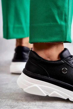 Damskie Buty damskie Vinceza Damskie Skórzane Buty Sportowe Czarne Camrose